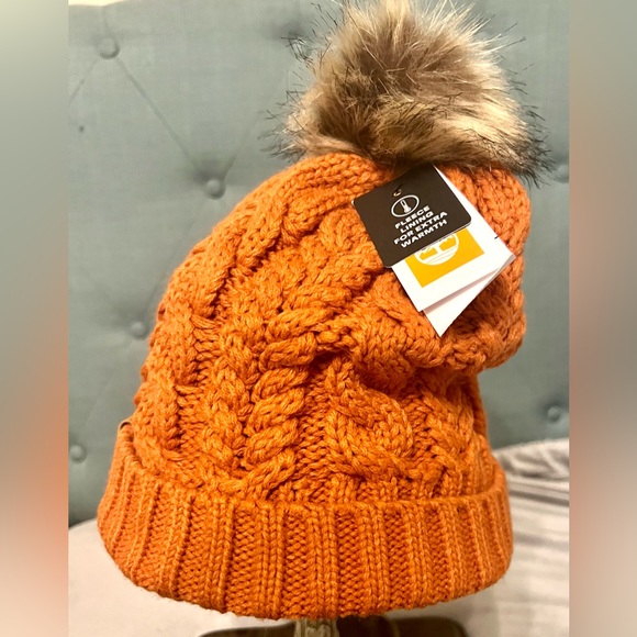 Timberland Warm Knotted Winter Hat, Orange, One Size - Picture 3 of 6